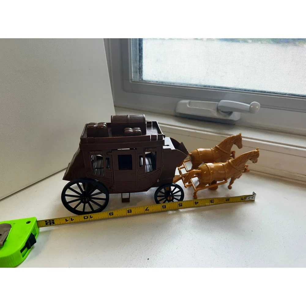 Vintage Processed Plastic Co Stagecoach Toy 7665 Western Horse Carriage USA Made